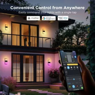 Lampă de perete inteligentă pentru exterior Govee RGBICWW 1500lm Matter