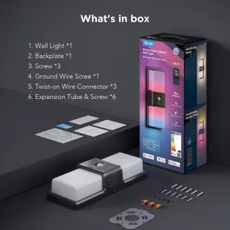 Lampă de perete inteligentă pentru exterior Govee RGBICWW 1500lm Matter