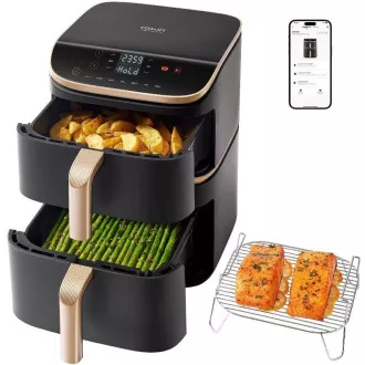 Friteuză cu aer cald inteligentă Cosori Turbo Tower Pro 10, 8l neagră