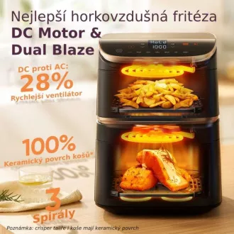 Friteuză cu aer cald inteligentă Cosori Turbo Tower Pro 10, 8l neagră
