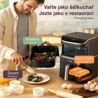 Friteuză cu aer cald inteligentă Cosori Turbo Tower Pro 10, 8l neagră