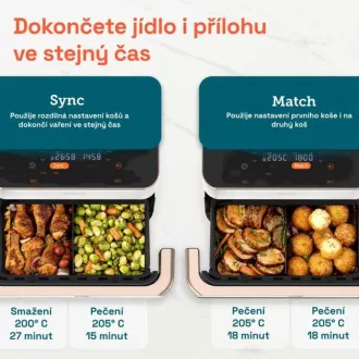 Friteuză cu aer Cosori TF101S Dual Blaze TwinFry 10l - albă