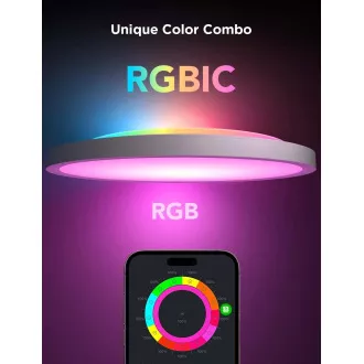 Lampă de tavan inteligentă rotundă Govee RGBICWW, 2400lm, 30cm, Matter