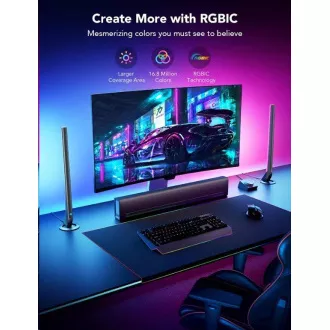 Panouri LED WiFi inteligente Govee pentru gaming + controler dual inteligent, alb Panouri LED WiFi inteligente Govee pentru gaming + controler dual inteligent, alb