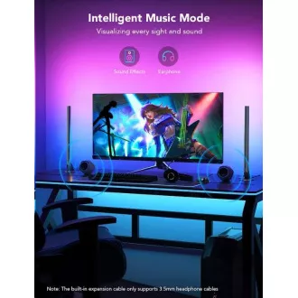 Panouri LED WiFi inteligente Govee pentru gaming + controler dual inteligent, alb Panouri LED WiFi inteligente Govee pentru gaming + controler dual inteligent, alb