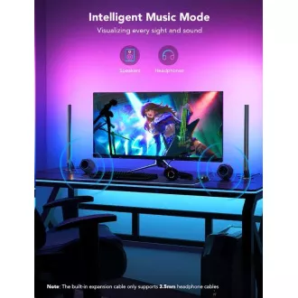Panouri LED WiFi inteligente Govee pentru gaming + controler dual inteligent, alb Panouri LED WiFi inteligente Govee pentru gaming + controler dual inteligent, alb
