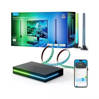 Kit Govee AI Sync Box pentru 2 PC-uri inteligente, iluminare 27-34" + panouri LED Kit Govee AI Sync Box pentru 2 PC-uri inteligente, iluminare 27-34" + panouri LED