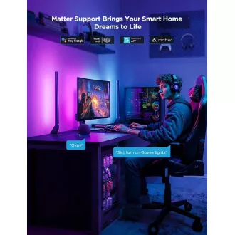Kit Govee AI Sync Box pentru 2 PC-uri inteligente, iluminare 27-34" + panouri LED Kit Govee AI Sync Box pentru 2 PC-uri inteligente, iluminare 27-34" + panouri LED