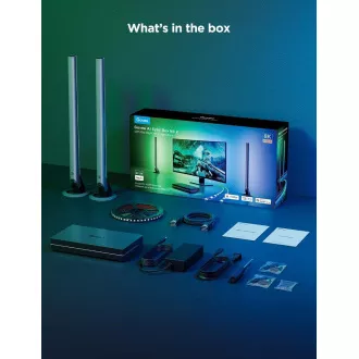 Kit Govee AI Sync Box pentru 2 PC-uri inteligente, iluminare 27-34" + panouri LED Kit Govee AI Sync Box pentru 2 PC-uri inteligente, iluminare 27-34" + panouri LED