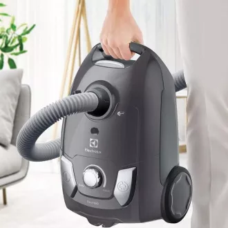 Aspirator cu sac Electrolux Easy Go EEG44IGM, 750 W, filtru lavabil, control de putere, tub telescopic, gri