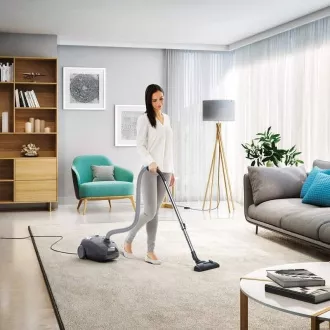 Aspirator cu sac Electrolux Easy Go EEG44IGM, 750 W, filtru lavabil, control de putere, tub telescopic, gri