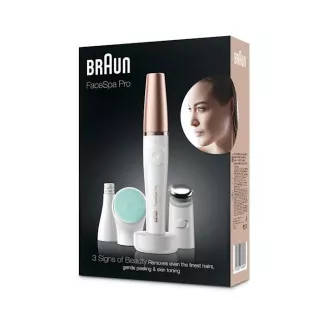Epilator Braun FaceSpa Pro 913 pentru epilare facială, 3 în 1, revitalizare, tonifiere a pielii