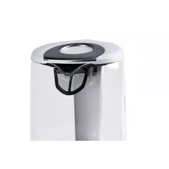 Fierbător electric Orava VK-4017 W, 2200 W, 1,7 l, sticlă, lumină de fundal LED, oprire automată, alb