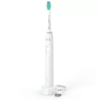 Philips HX3675/13 Set periuță de dinți Sonicare 3100, pentru adulți, 31000 oscilații/min, temporizator, senzor de presiune, alb