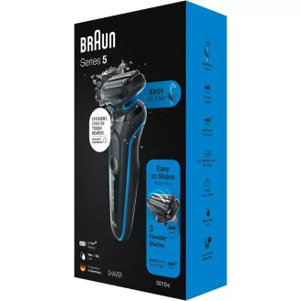Aparat de ras electric Braun Series 5 51-B1000s, barbă și față, fără fir, cu lamă, negru / albastru