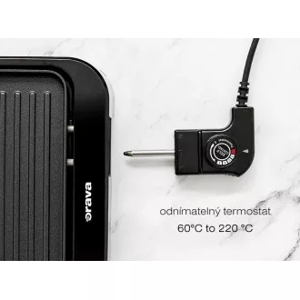 Gratar electric de masa Orava Grillchef-5, 2000 W, 2 suprafete de gratar, 60 pana la 220 °C, tava de picurare