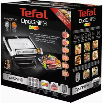 Tefal GC712D34 grătar electric OptiGrill  Inox, 2000 W, 6 programe, termostat, tavă pentru suc, argintiu / negru