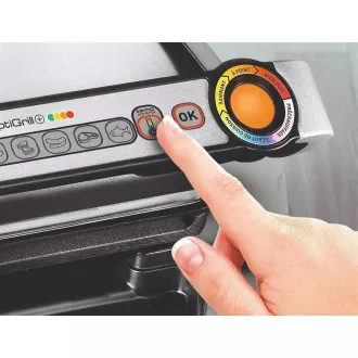 Tefal GC712D34 grătar electric OptiGrill  Inox, 2000 W, 6 programe, termostat, tavă pentru suc, argintiu / negru