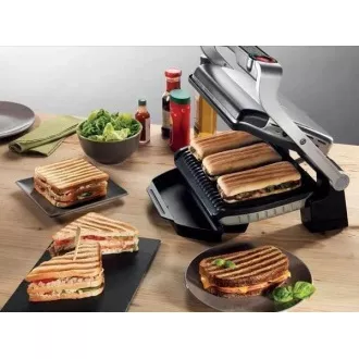 Tefal GC712D34 grătar electric OptiGrill  Inox, 2000 W, 6 programe, termostat, tavă pentru suc, argintiu / negru
