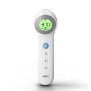 Termometru fără contact Braun BNT400WE, Age Precision, mod silențios, afișaj cu iluminare din spate, alb