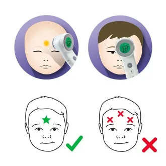 Termometru fără contact Braun BNT400WE, Age Precision, mod silențios, afișaj cu iluminare din spate, alb