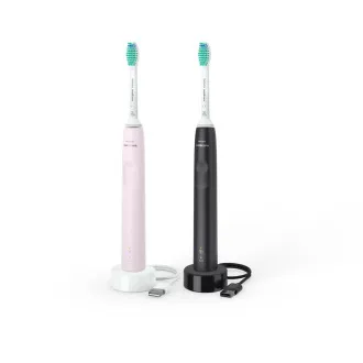 Philips HX3675/15 Periuță de dinți electrică Sonicare, sonic, temporizator, senzor de presiune, 2 bucăți, roz și negru