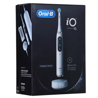 Periuță de dinți electrică Oral-B iO 10 Stardust White, magnetică, 7 moduri, afișaj, urmărire AI 3D a suprafeței dinților, albă