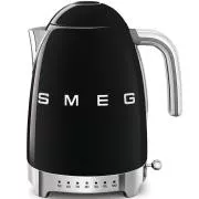 Ceainic electric Smeg KLF04BLEU, 1, 7 l (7 cești), 2400 W, stil anii '50, control al temperaturii, 7 programe, negru