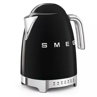 Ceainic electric Smeg KLF04BLEU, 1, 7 l (7 cești), 2400 W, stil anii '50, control al temperaturii, 7 programe, negru