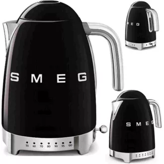 Ceainic electric Smeg KLF04BLEU, 1, 7 l (7 cești), 2400 W, stil anii '50, control al temperaturii, 7 programe, negru