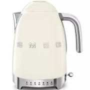 Fierbător electric Smeg KLF04CREU, 1, 7 l (7 căni), 2400 W, stil anii '50, control al temperaturii, 7 programe, crem