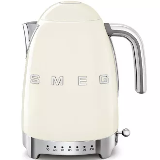 Fierbător electric Smeg KLF04CREU, 1, 7 l (7 căni), 2400 W, stil anii '50, control al temperaturii, 7 programe, crem