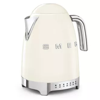 Fierbător electric Smeg KLF04CREU, 1, 7 l (7 căni), 2400 W, stil anii '50, control al temperaturii, 7 programe, crem