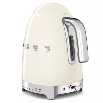 Fierbător electric Smeg KLF04CREU, 1, 7 l (7 căni), 2400 W, stil anii '50, control al temperaturii, 7 programe, crem