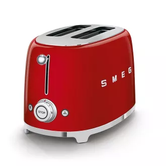 Smeg TSF01RDEU toaster/toaster oven, 2 toastere, 6 nivele de prăjire, sertar pentru firimituri, stil anii 1950, roșu Smeg TSF01RDEU toaster/toaster oven, 2 toastere, 6 nivele de prăjire, sertar pentru firimituri, stil anii 1950, roșu