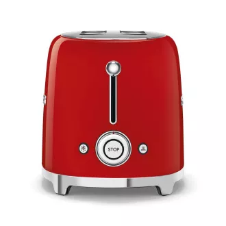 Smeg TSF01RDEU toaster/toaster oven, 2 toastere, 6 nivele de prăjire, sertar pentru firimituri, stil anii 1950, roșu Smeg TSF01RDEU toaster/toaster oven, 2 toastere, 6 nivele de prăjire, sertar pentru firimituri, stil anii 1950, roșu