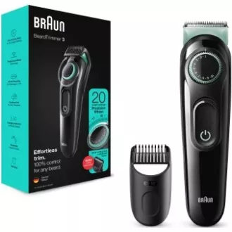 Aparat de tuns barba Braun BT3323, 20 de setări de lungime, de la 0,5 la 10 mm, perie de curățare, negru