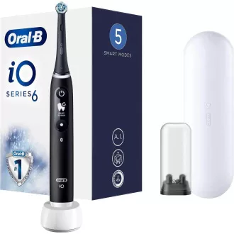 Periuță de dinți electrică Oral-B iO6, magnetică, 5 moduri, ecran, inteligență artificială, temporizator, negru Periuță de dinți electrică Oral-B iO6, magnetică, 5 moduri, ecran, inteligență artificială, temporizator, negru