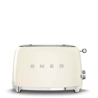 Smeg TSF01CREU toaster/toaster, 2 toastere, 6 nivele de prăjire, sertar pentru firimituri, stil. anii '50, crem Smeg TSF01CREU toaster/toaster, 2 toastere, 6 nivele de prăjire, sertar pentru firimituri, stil. anii '50, crem