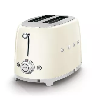 Smeg TSF01CREU toaster/toaster, 2 toastere, 6 nivele de prăjire, sertar pentru firimituri, stil. anii '50, crem Smeg TSF01CREU toaster/toaster, 2 toastere, 6 nivele de prăjire, sertar pentru firimituri, stil. anii '50, crem
