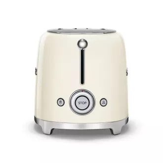 Smeg TSF01CREU toaster/toaster, 2 toastere, 6 nivele de prăjire, sertar pentru firimituri, stil. anii '50, crem Smeg TSF01CREU toaster/toaster, 2 toastere, 6 nivele de prăjire, sertar pentru firimituri, stil. anii '50, crem