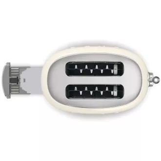 Smeg TSF01CREU toaster/toaster, 2 toastere, 6 nivele de prăjire, sertar pentru firimituri, stil. anii '50, crem Smeg TSF01CREU toaster/toaster, 2 toastere, 6 nivele de prăjire, sertar pentru firimituri, stil. anii '50, crem