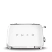 Smeg TSF01WHEU toaster/toaster, 2 toastere, 6 nivele de prăjire, sertar pentru firimituri, stil. 50s, alb