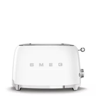 Smeg TSF01WHEU toaster/toaster, 2 toastere, 6 nivele de prăjire, sertar pentru firimituri, stil. 50s, alb