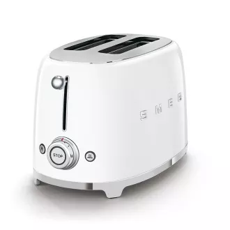 Smeg TSF01WHEU toaster/toaster, 2 toastere, 6 nivele de prăjire, sertar pentru firimituri, stil. 50s, alb