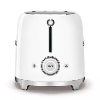 Smeg TSF01WHEU toaster/toaster, 2 toastere, 6 nivele de prăjire, sertar pentru firimituri, stil. 50s, alb