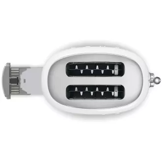 Smeg TSF01WHEU toaster/toaster, 2 toastere, 6 nivele de prăjire, sertar pentru firimituri, stil. 50s, alb