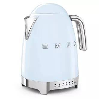 Fierbător electric Smeg KLF04PBEU, 1, 7 l (7 căni), 2400 W, stil anii '50, control al temperaturii, 7 programe, albastru pastelat