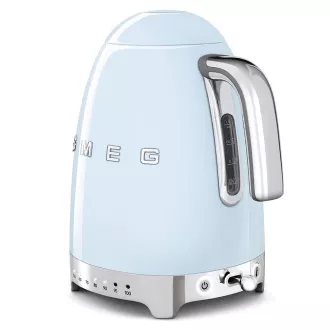 Fierbător electric Smeg KLF04PBEU, 1, 7 l (7 căni), 2400 W, stil anii '50, control al temperaturii, 7 programe, albastru pastelat