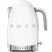 Fierbător electric Smeg KLF04WHEU, 1, 7 l (7 cești), 2400 W, stil 50s, control al temperaturii, 7 programe, alb